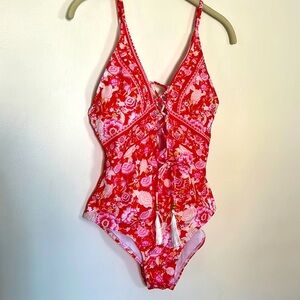 NWOT Floral One Piece Swimsuit Size Small